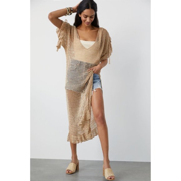 Anthropologie Anna K Gold Mesh Layer - Picture 2 of 11